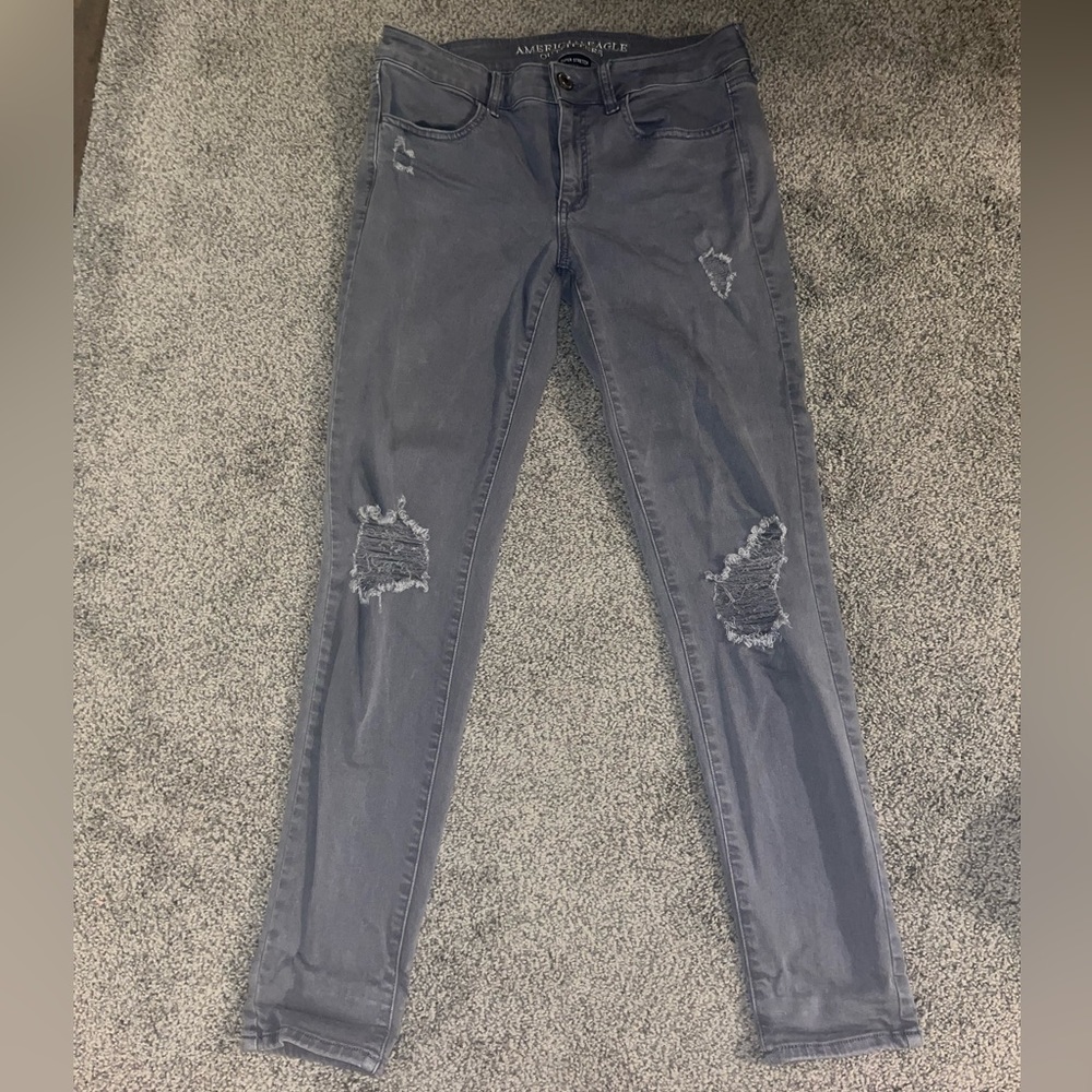 American Eagle womens super stretch blue jeggings size 8 regular